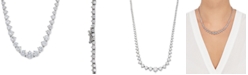 Arabella Cubic Zirconia Graduated 17" Necklace in Sterling Silver, Created for Macy's